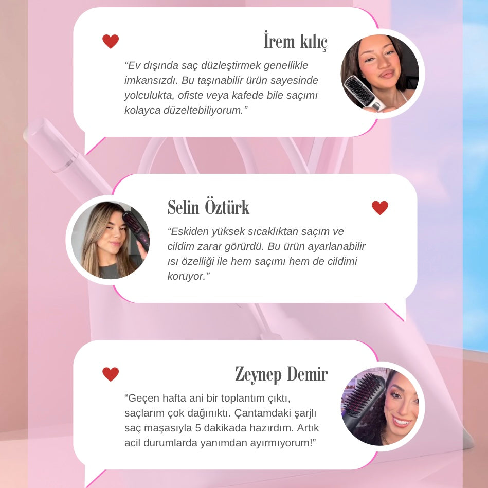 ŞARJLI SAÇ DÜZLEŞTİRİCİ TARAK™