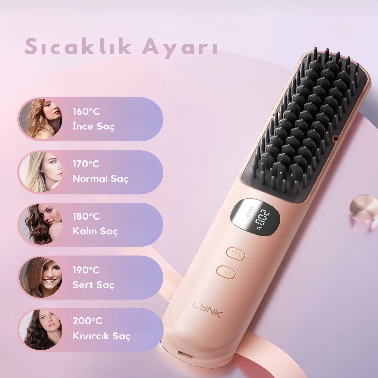 ŞARJLI SAÇ DÜZLEŞTİRİCİ TARAK™